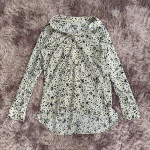A New Day Dalmatian Print Button-Up Blouse